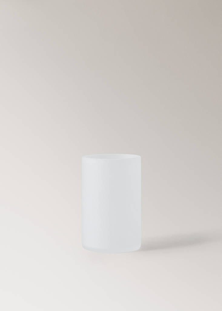 Frosted glass toothbrush tumbler — White