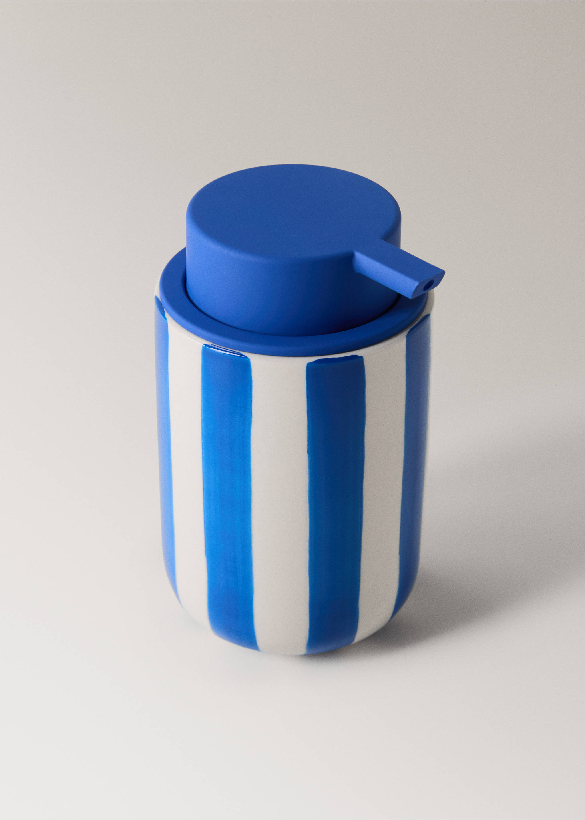 Keramički dozator s oslikanom prugom - Detalji artikla 1, Plava. Ref: 27083281-00.