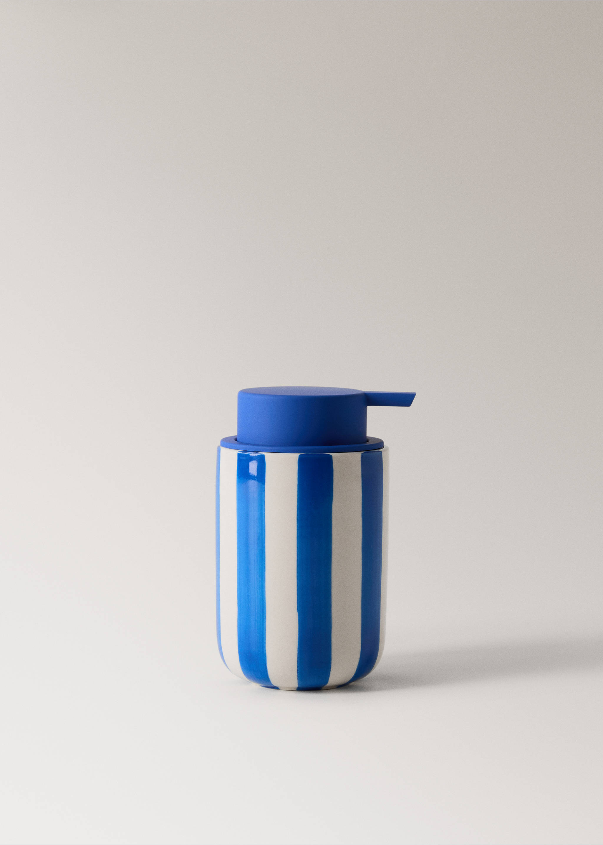 Painted stripe ceramic dispenser - Article without model, Blue. Ref: 27083281-00.