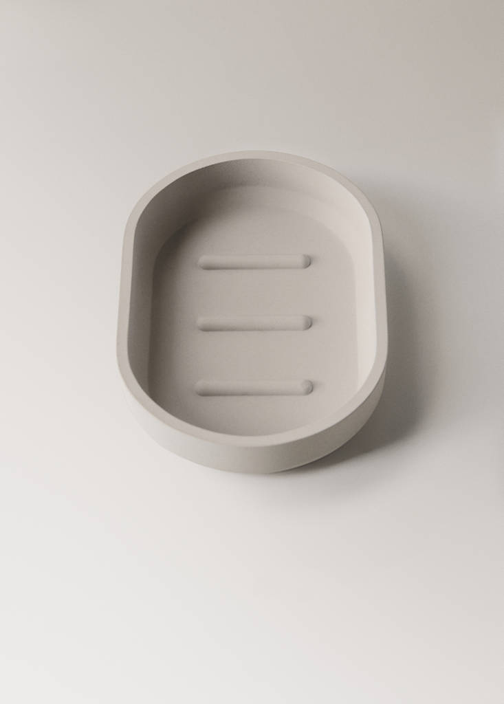 Resin soap dish — Ecru