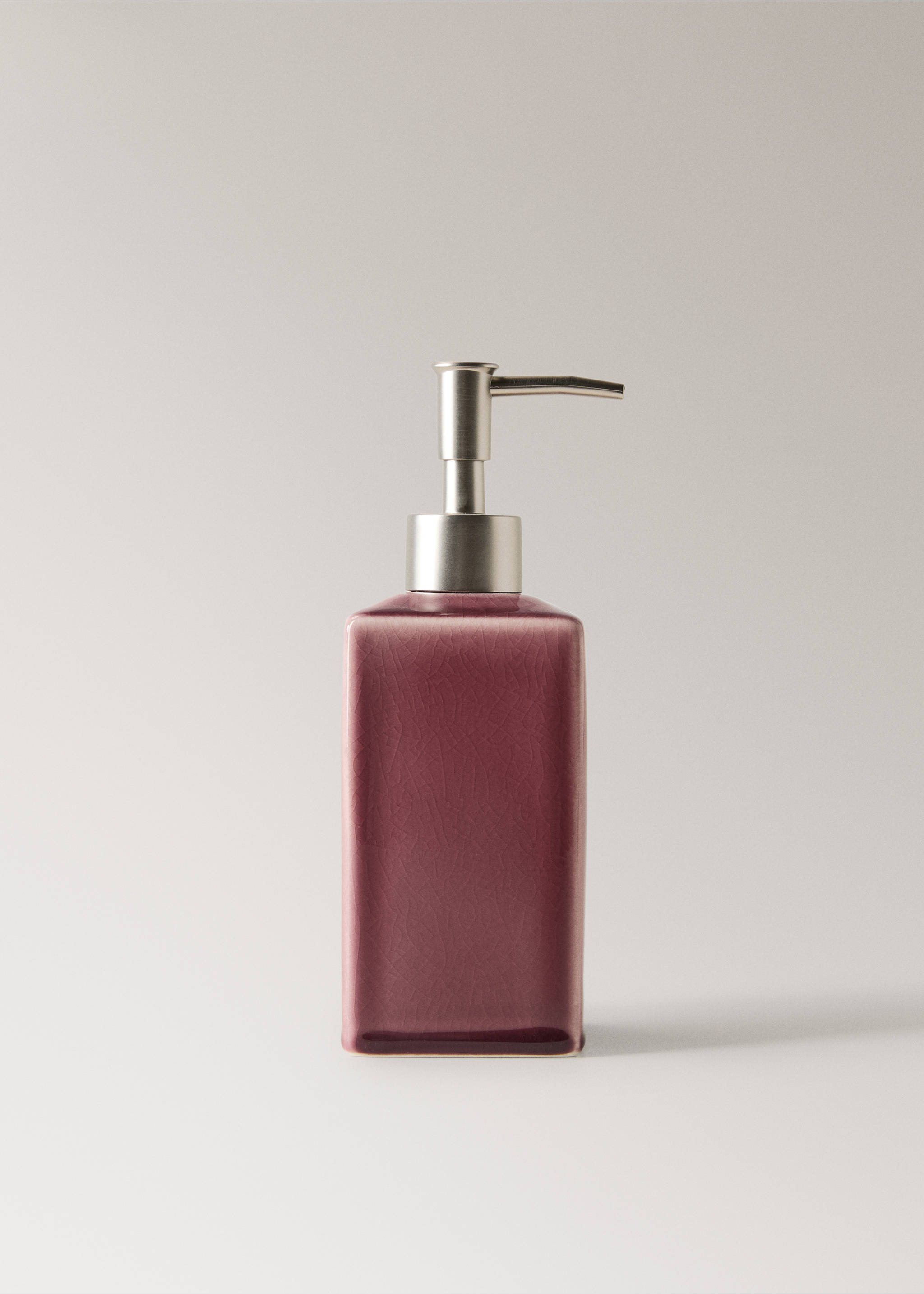 Crackled ceramic soap dispenser - Article without model, Cherry. Ref: 27083283-00.