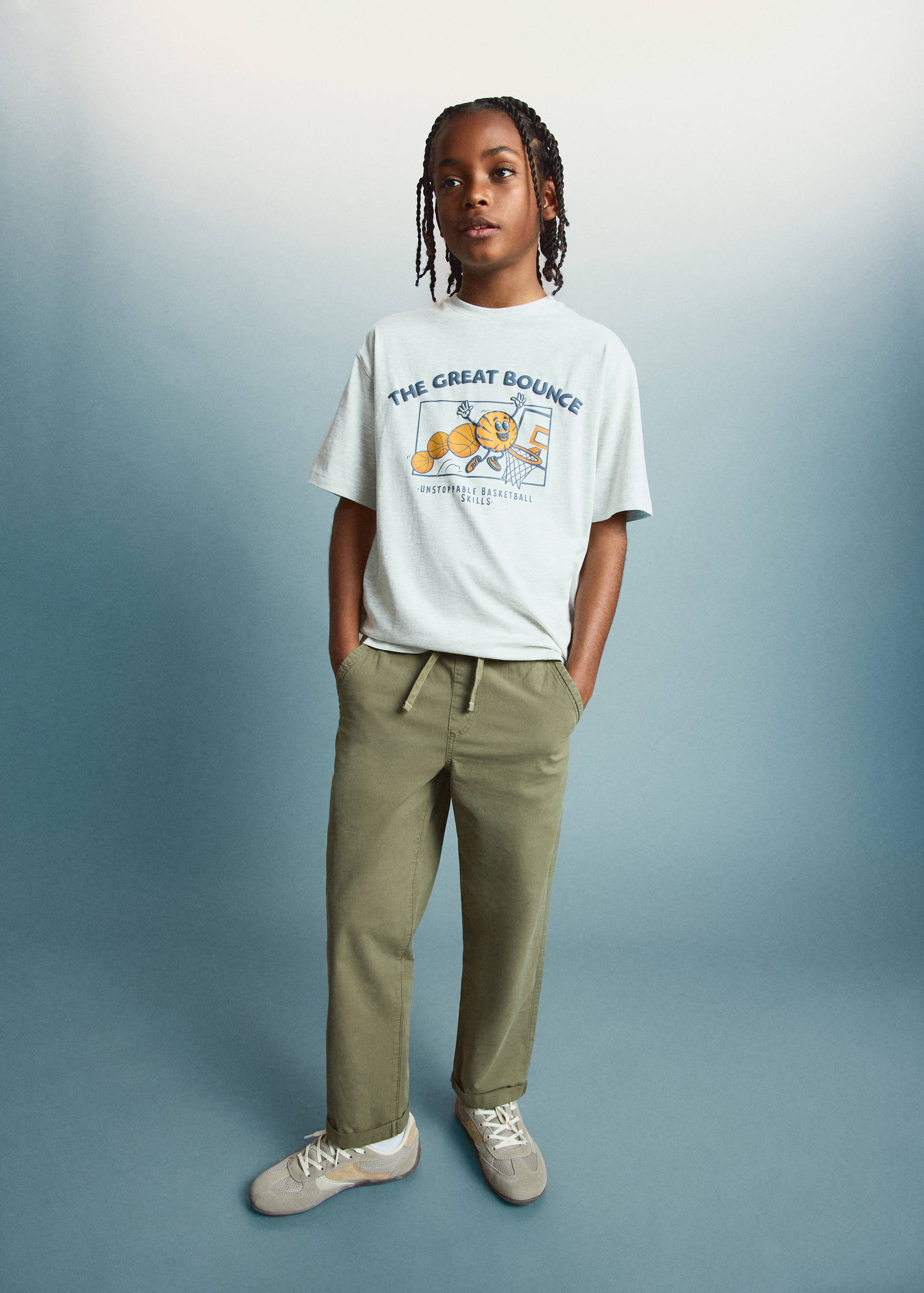 بنطلون قطني بقصة مستقيمة - رؤية عامة