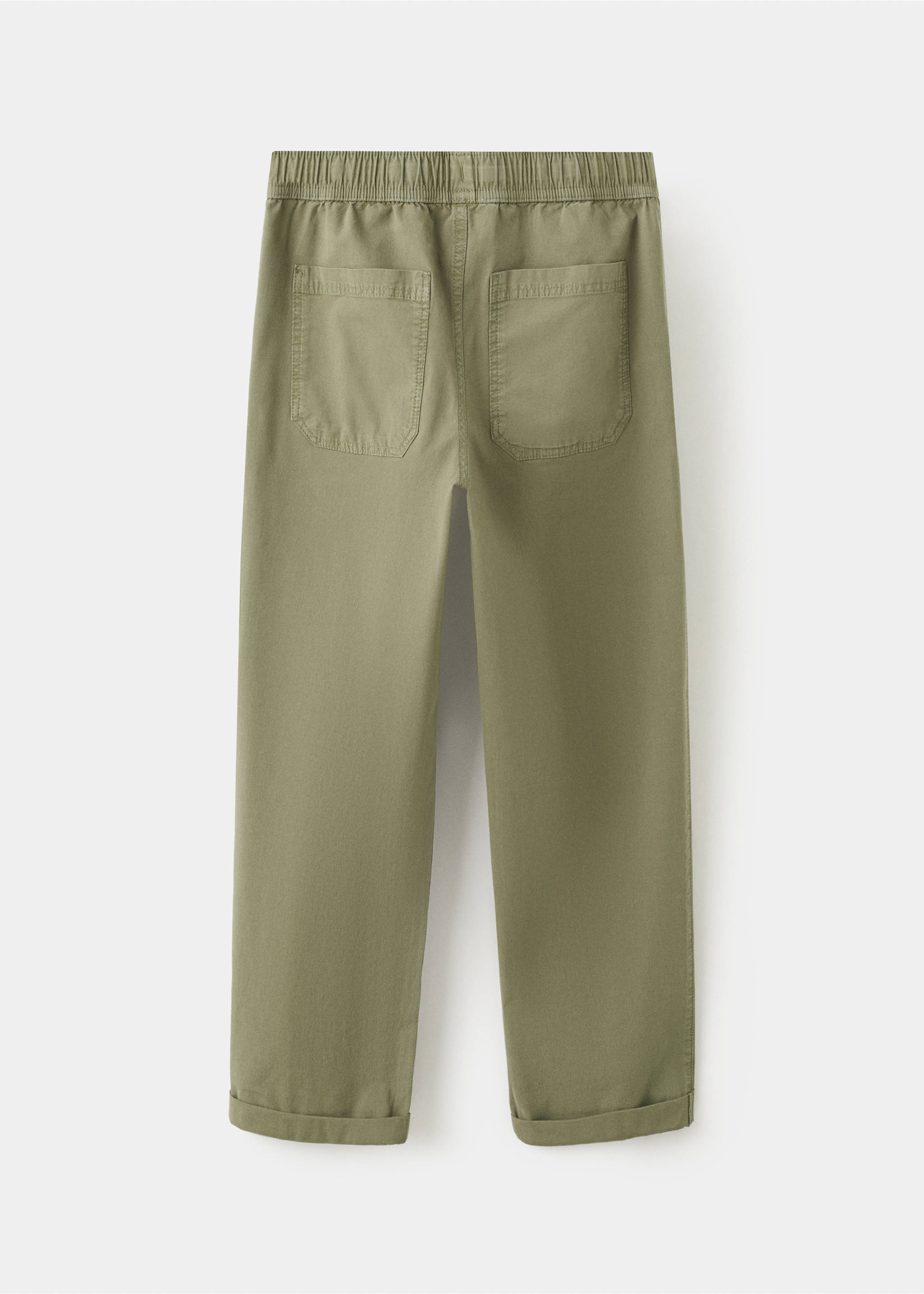 Straight fit pamučne hlače - Stražnji dio artikla, Kaki. Ref: 27083286-00.