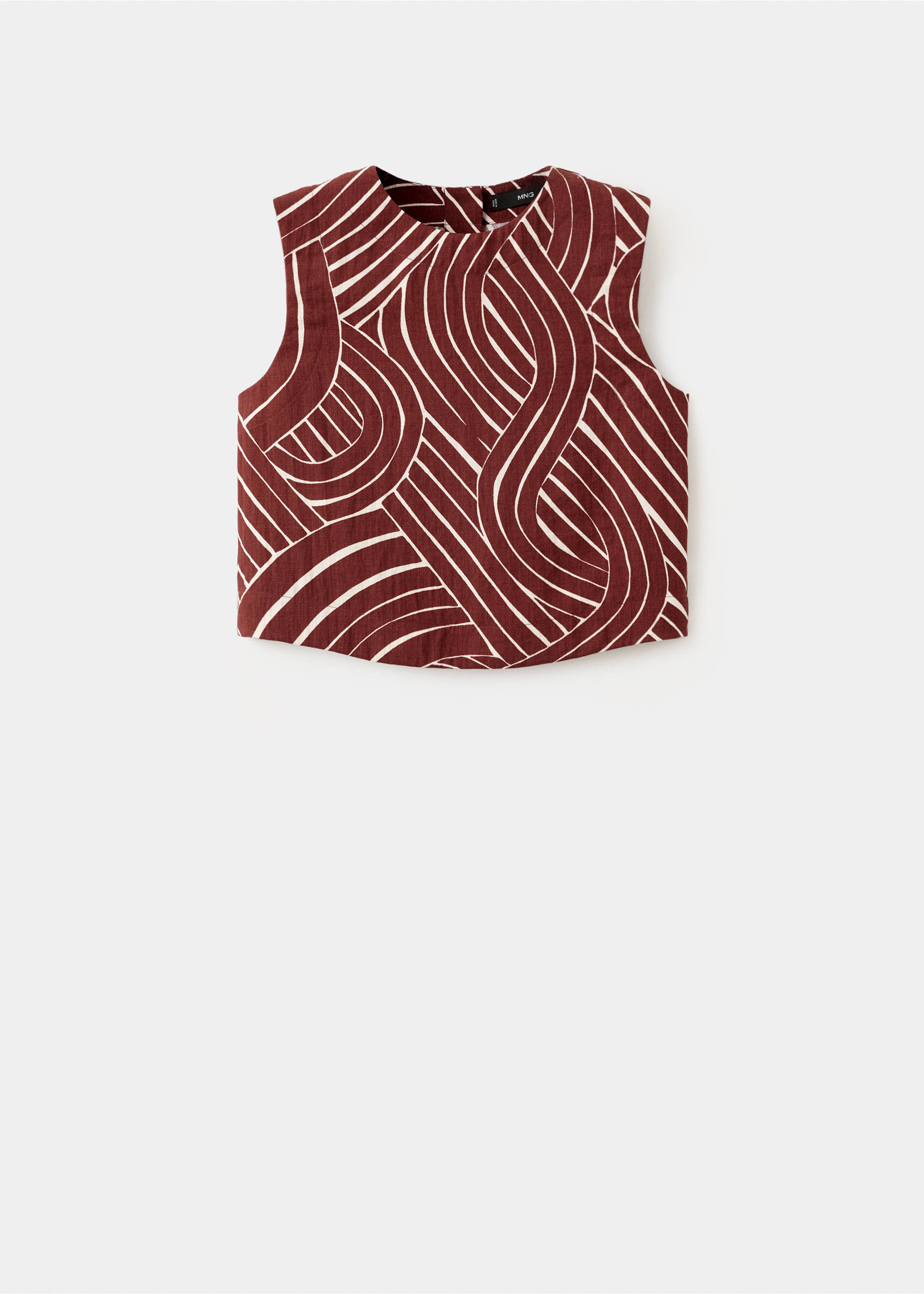Geometric print top - Article without model, Maroon. Ref: 27083290-00.