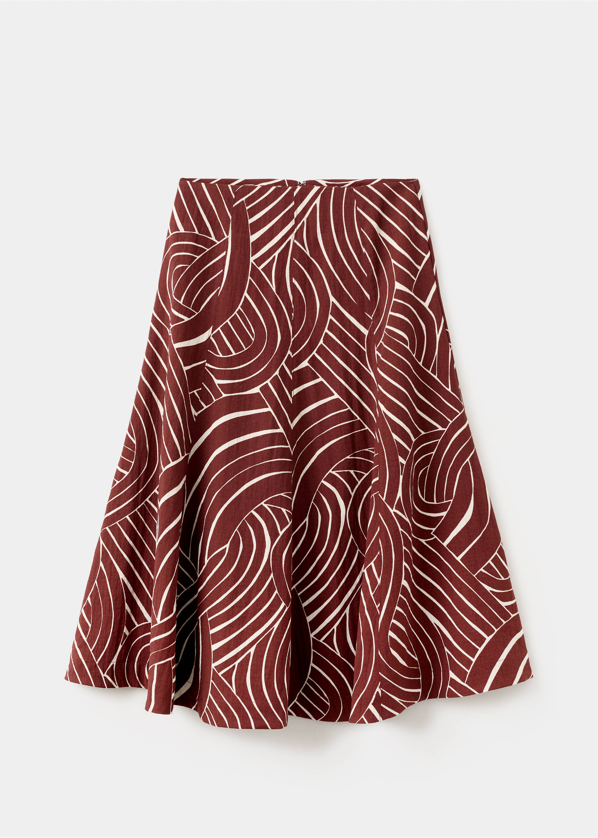 A-line skirt with geometric pattern - Article without model, Maroon. Ref: 27083291-00.