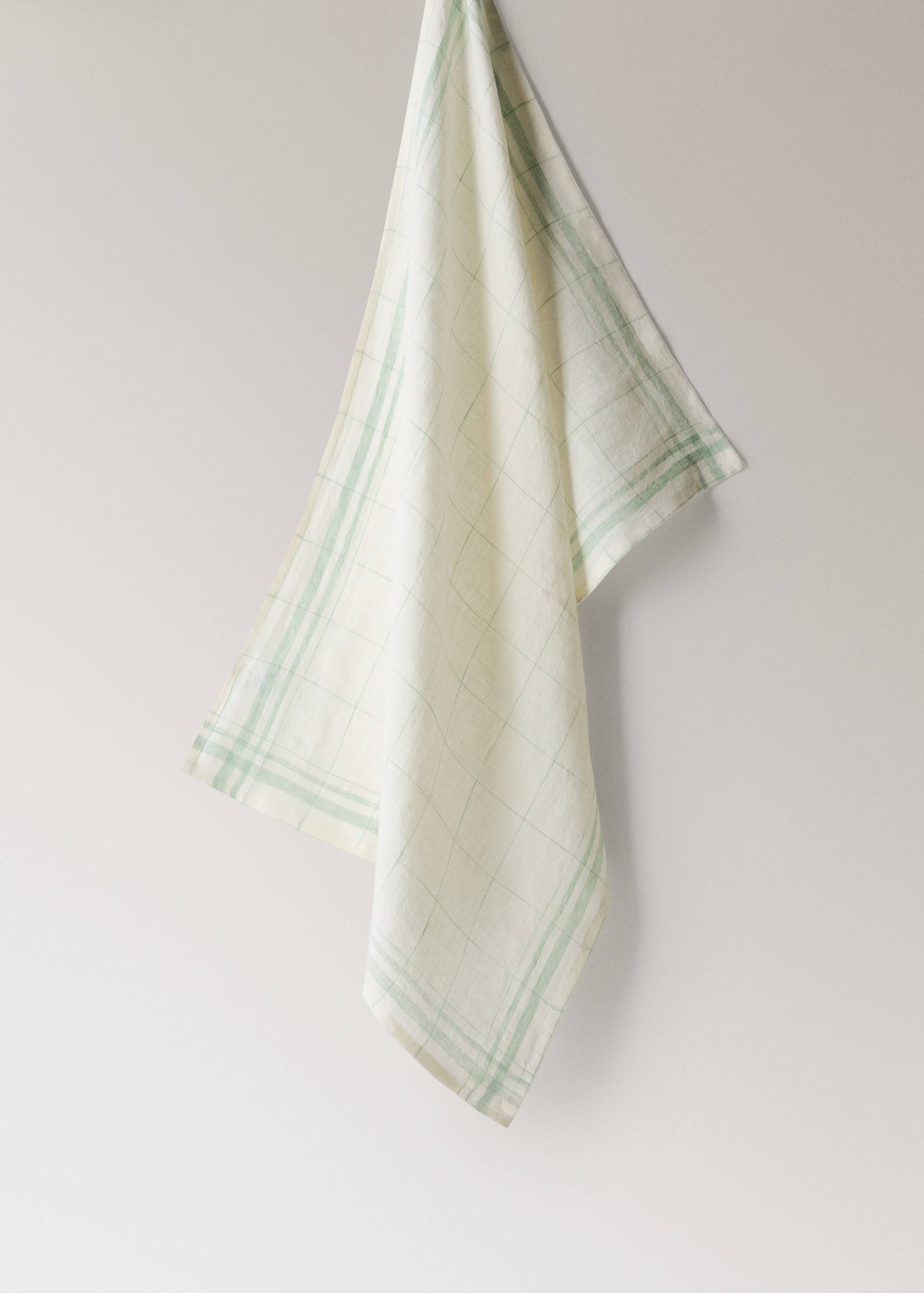 100% linen check-design tea towel - Article without model