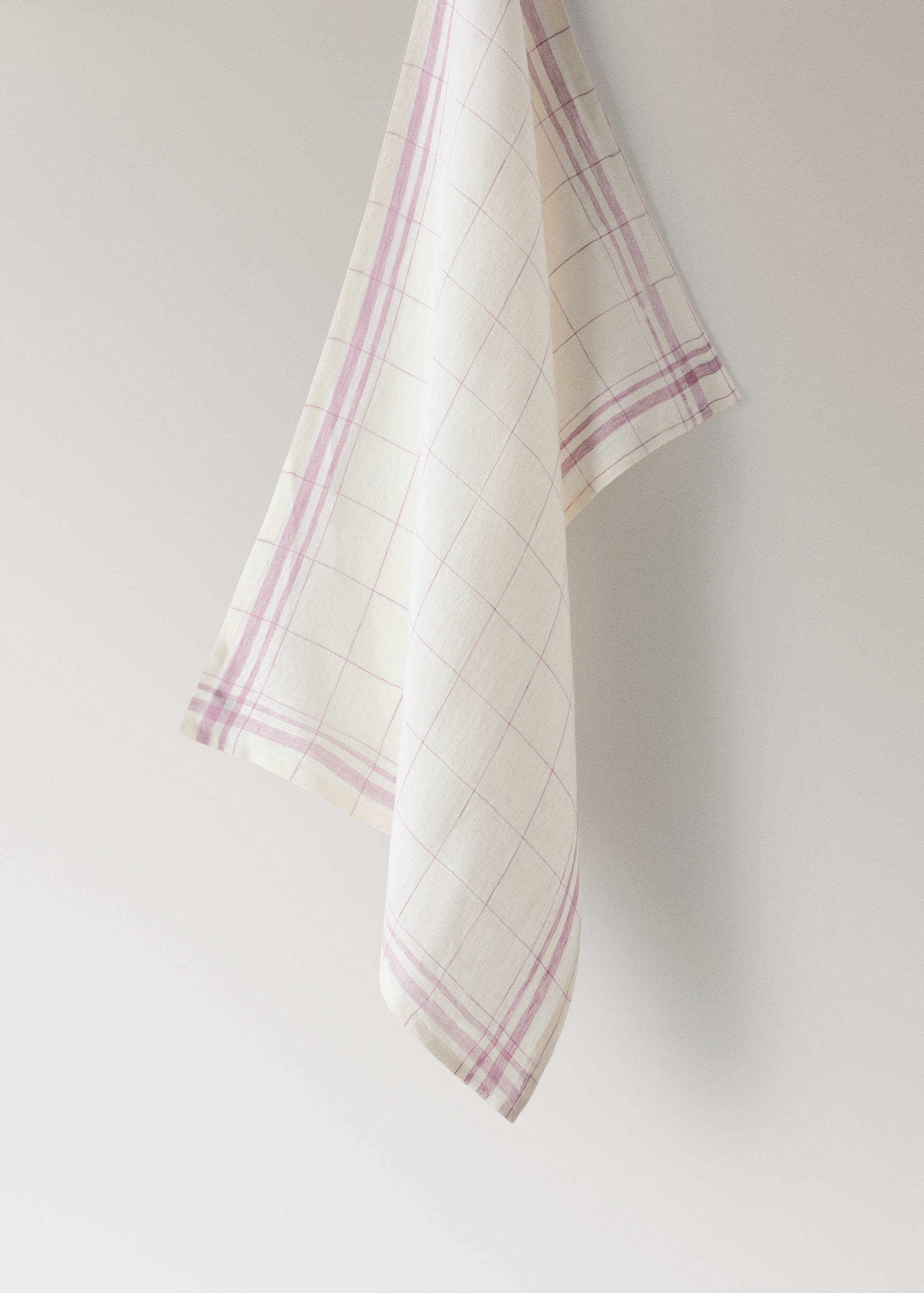 100% linen check-design tea towel - Article without model