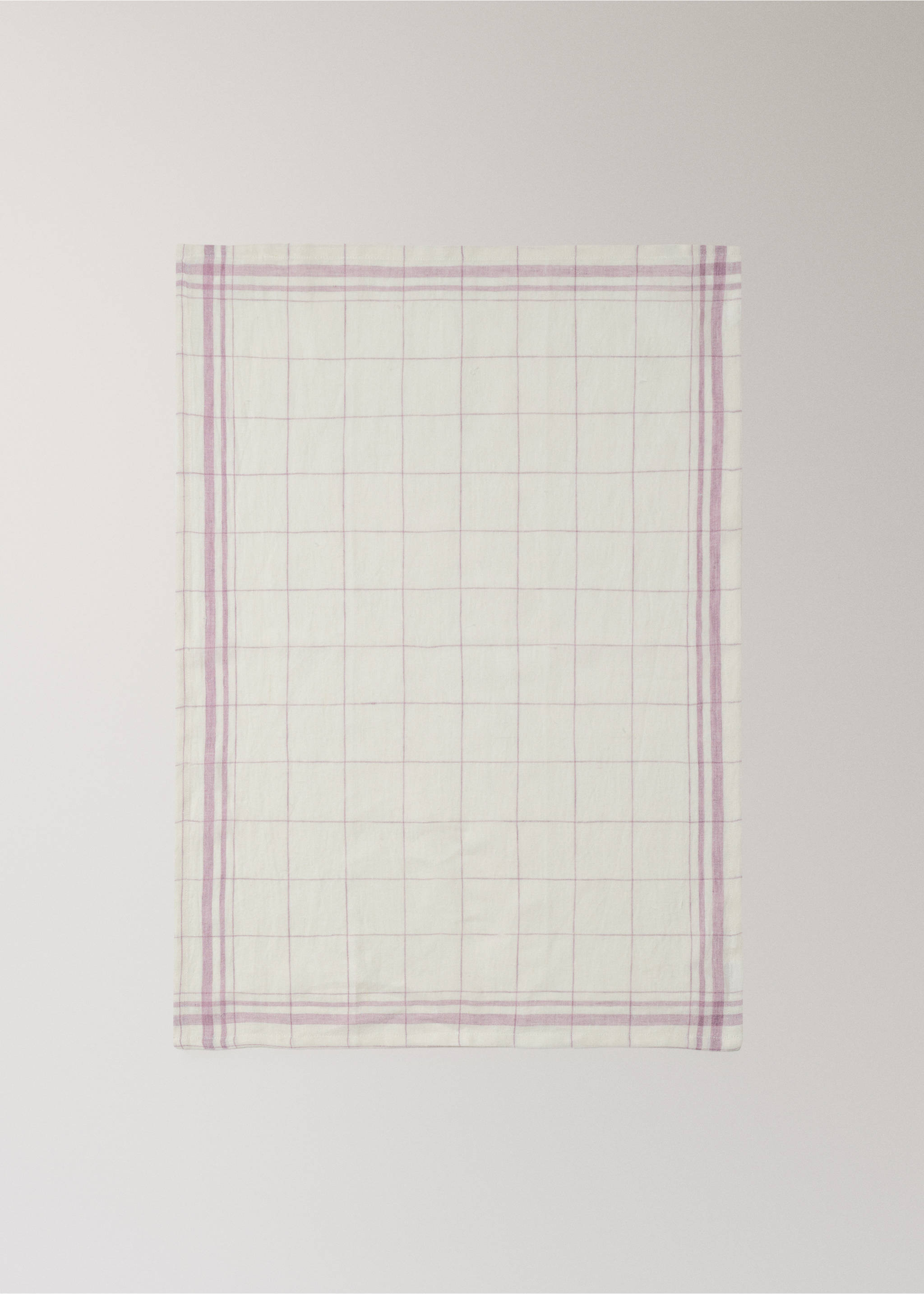 100% len konyharuha kockás dizájnnal - A termék adatai 3, Halványlila. Ref: 27083292-00.