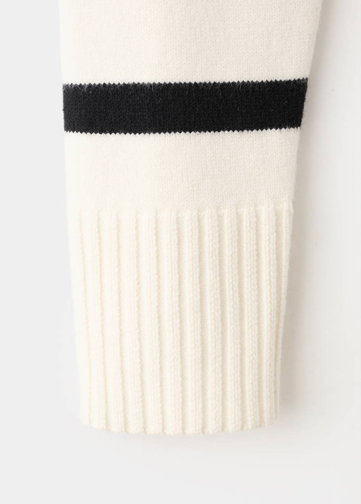 Knit striped sweater — Ecru
