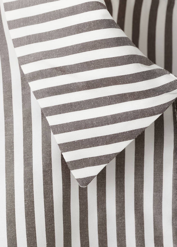 Striped cropped shirt — Ecru