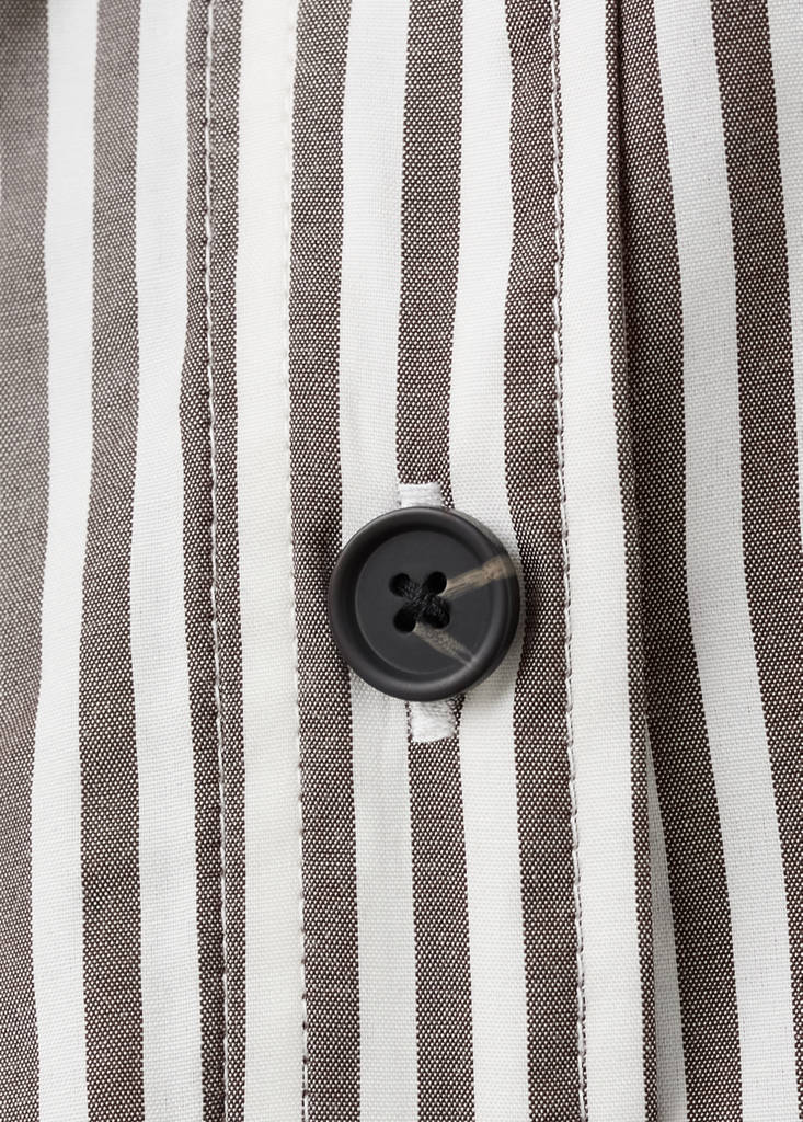 Striped cropped shirt — Ecru