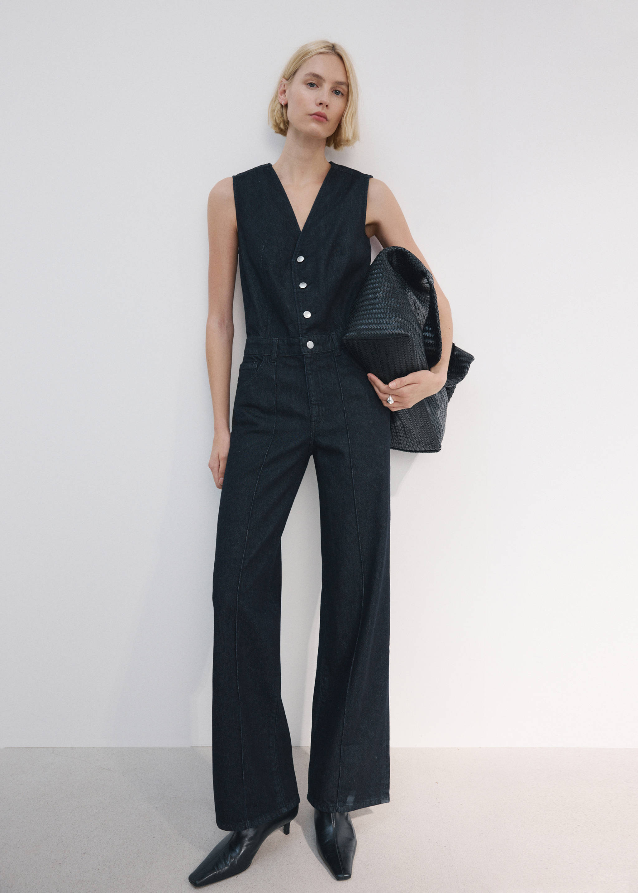 Buttons denim jumpsuit - General plane