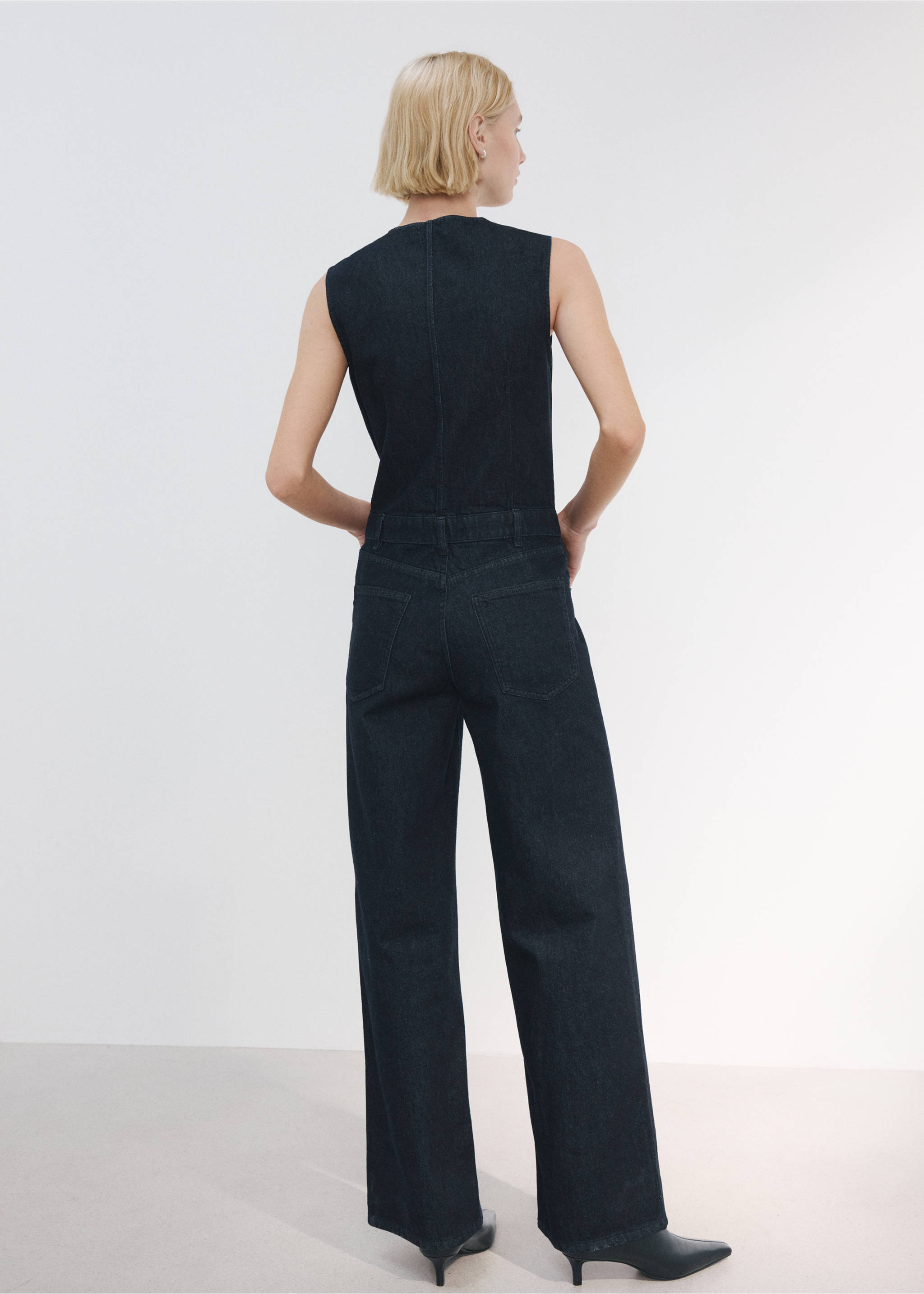Buttons denim jumpsuit - Reverse of the article, Open Blue. Ref: 27083296-01.