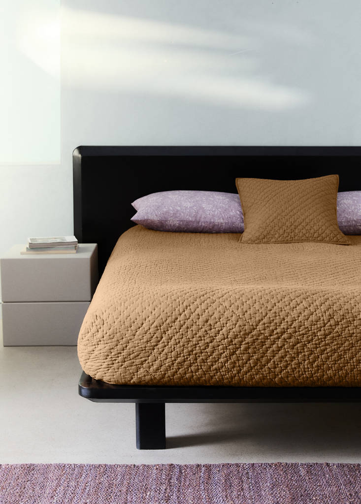 Handgefertigter Baumwoll-Edredón Bett 130/150 cm — Okker