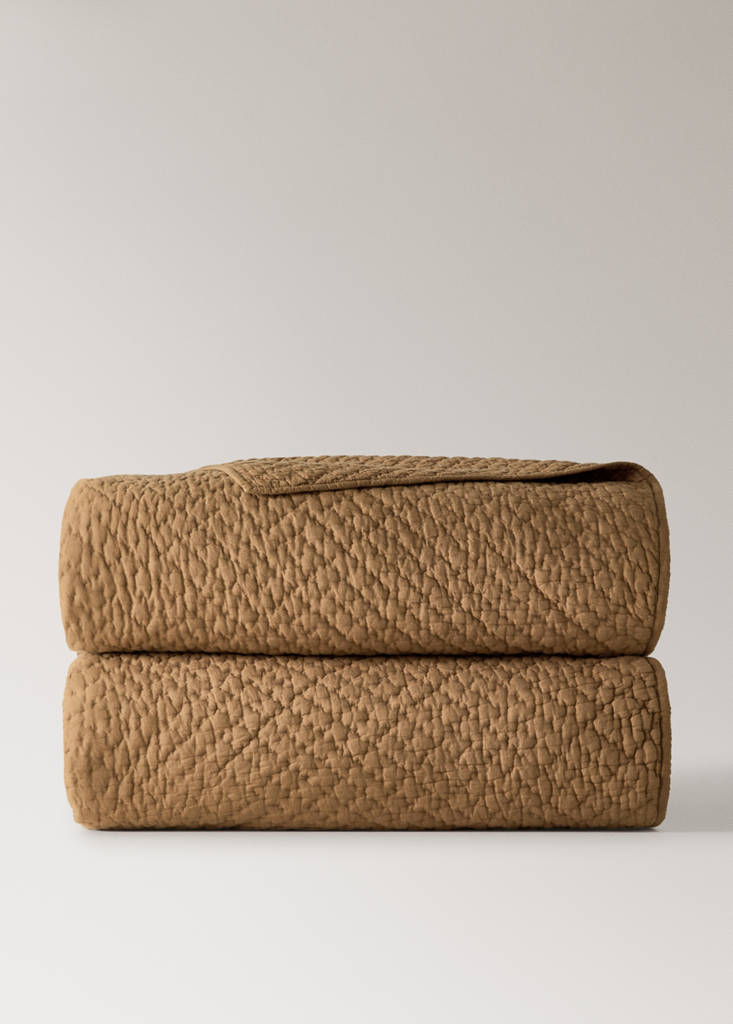 Handgefertigter Baumwoll-Edredón Bett 130/150 cm — Okker