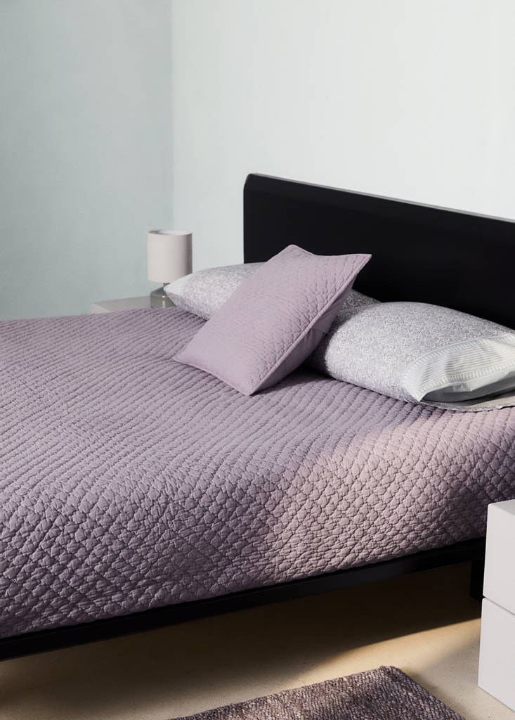 Handgefertigter Baumwoll-Edredón Bett 130/150 cm — Lila