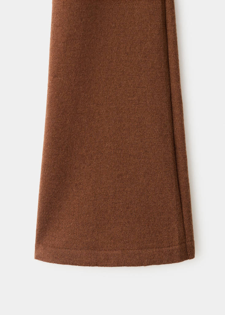 Knitted dress with bell sleeves — Caramel