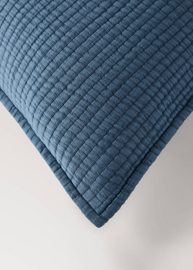 Gauze cushion cover with flange 50x50 cm — Blue