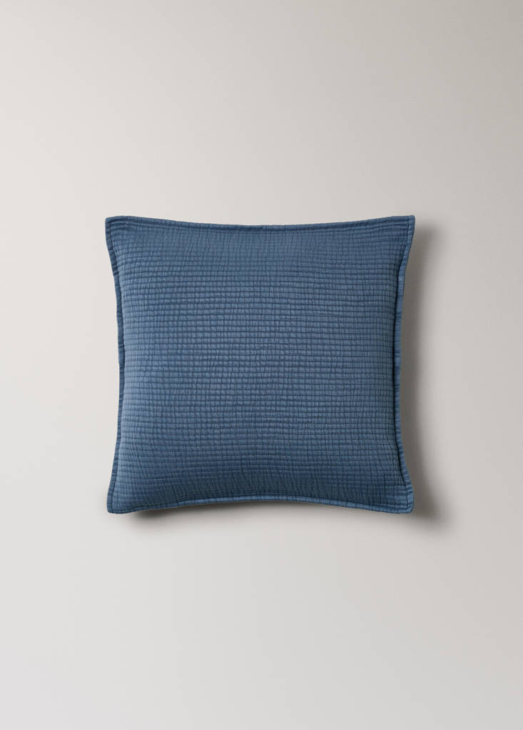 Gauze cushion cover with flange 50x50 cm — Blue