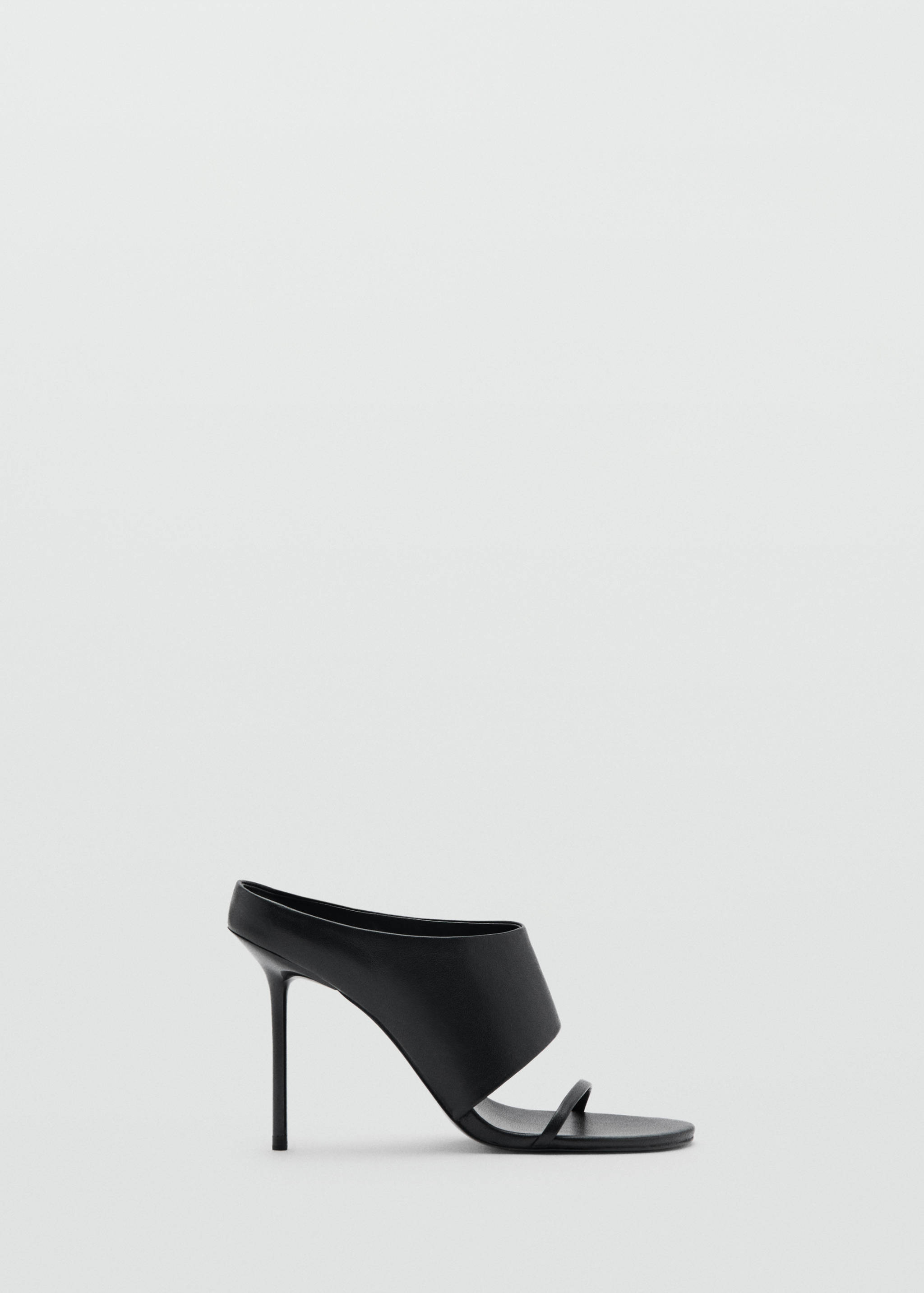 Heeled leather sandals with straps - Article without model