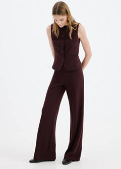 Straight low-rise suit trousers — Burgundy 2