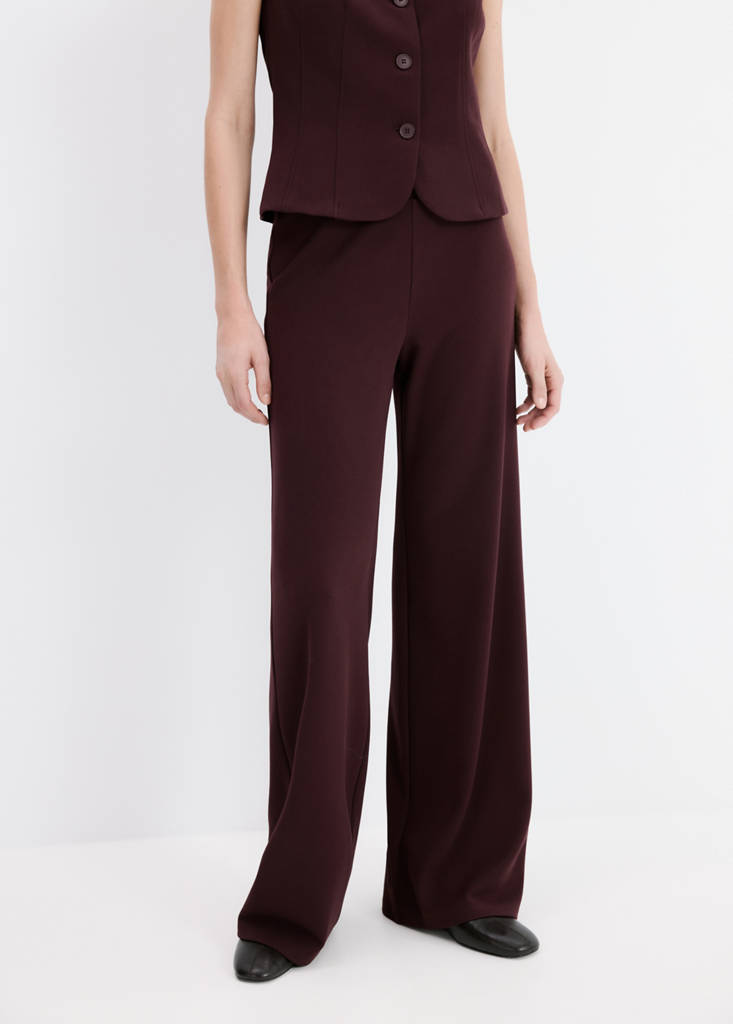 Straight low-rise suit trousers — Burgundy