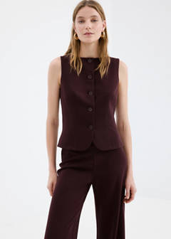 Straight low-rise suit trousers — Burgundy 4
