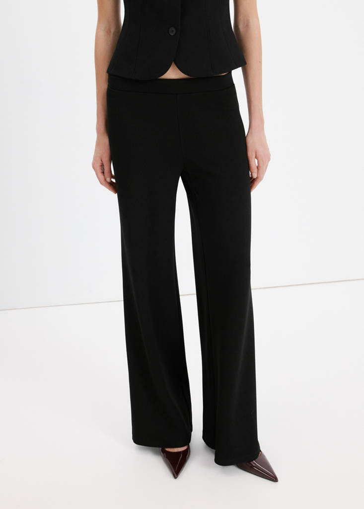 Straight low-rise suit trousers — Black