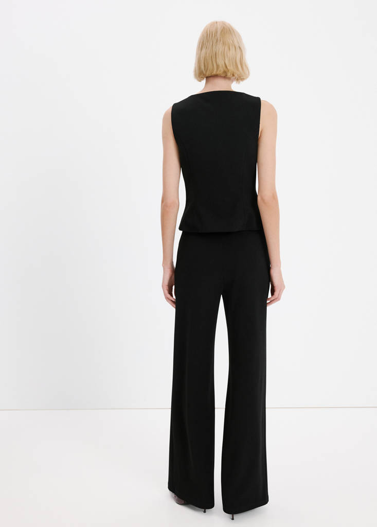 Straight low-rise suit trousers — Black