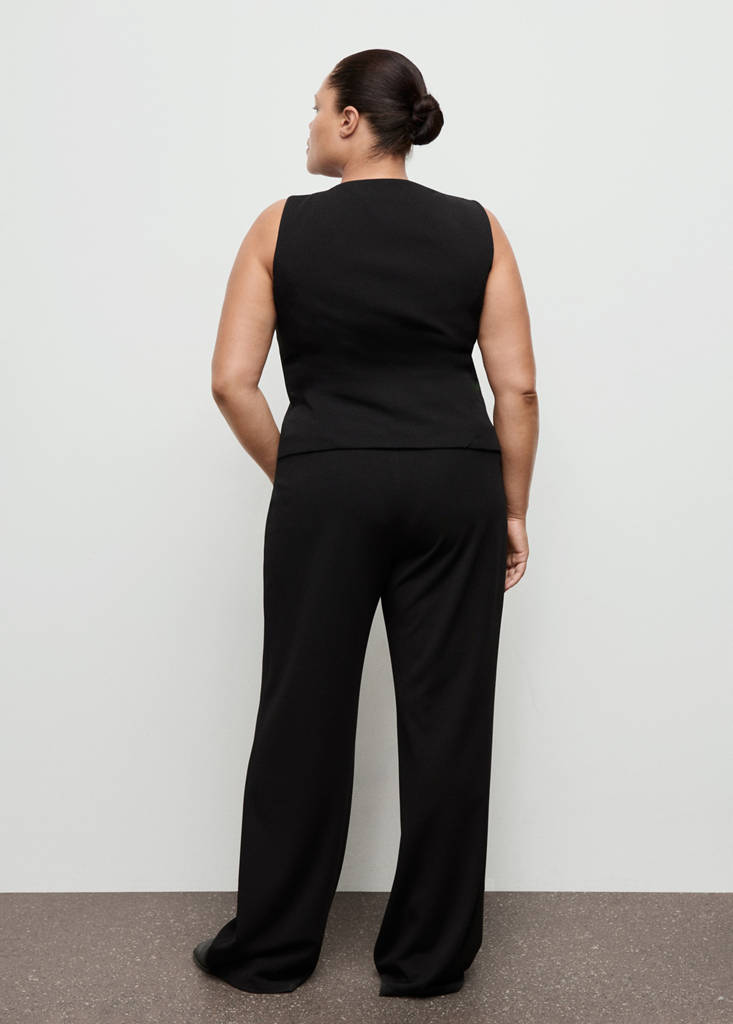 Straight low-rise suit trousers — Black