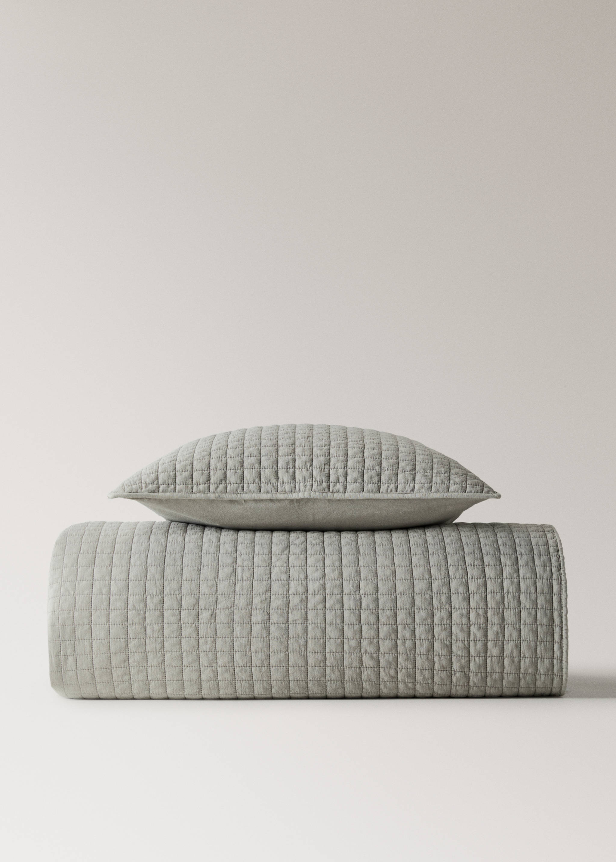 Cotton garment-dyed check duvet Bed 130/140 cm - Details of the article 3