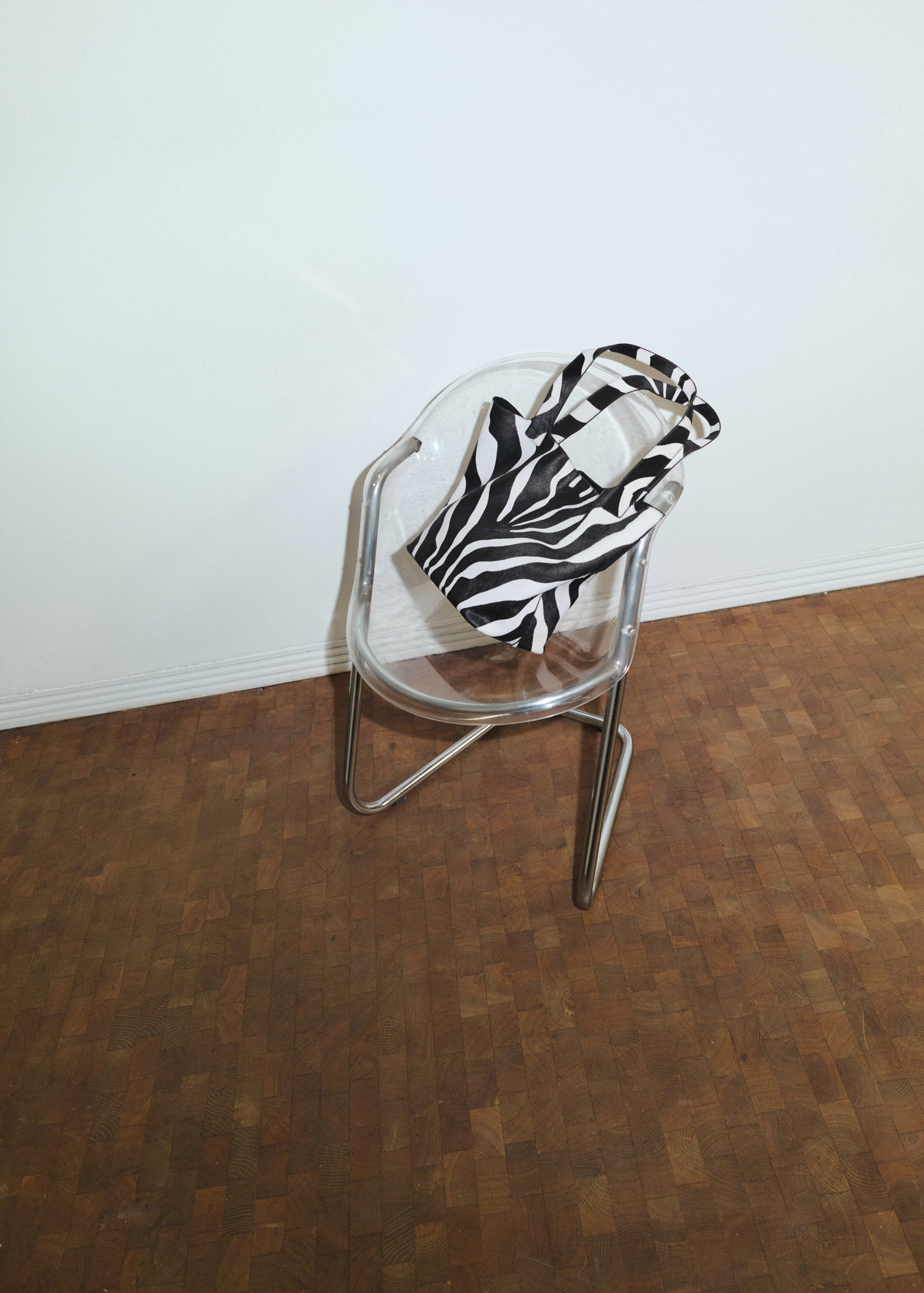 Sac cabas cuir cuir et  fausse fourrure - Plan général