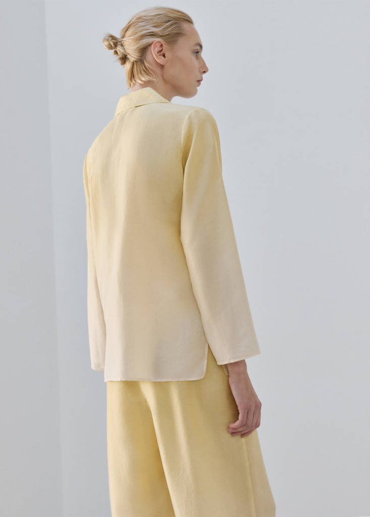 Ombre silk shirt — Pastel Yellow
