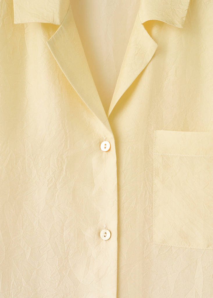Ombre silk shirt — Pastel Yellow