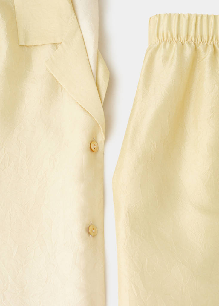 Ombre silk shirt — Pastel Yellow