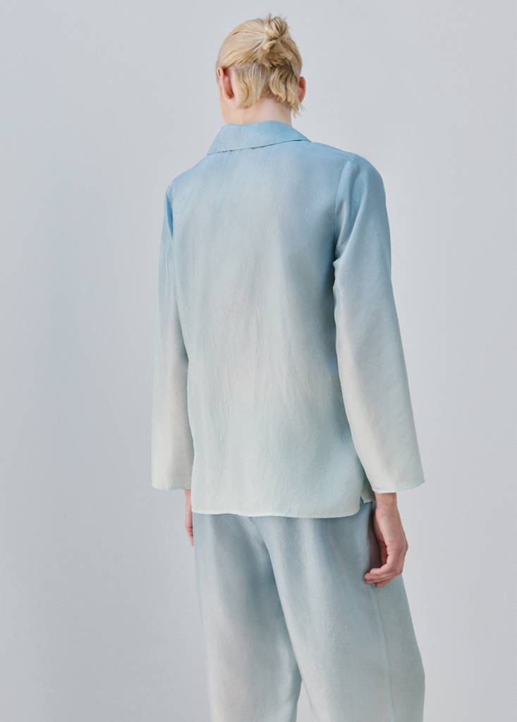 Ombre silk shirt — Blue