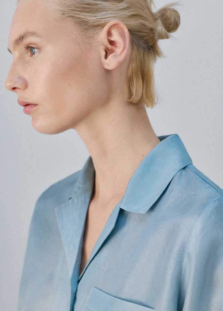 Ombre silk shirt — Blue