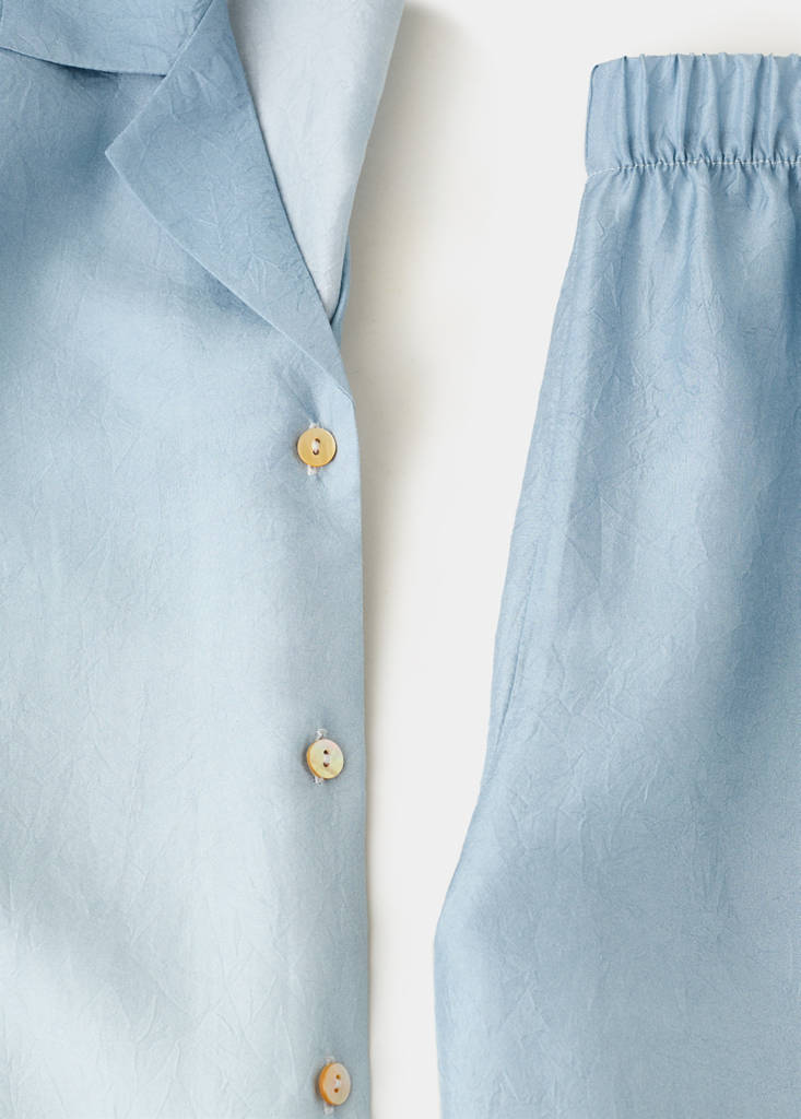 Ombre silk shirt — Blue