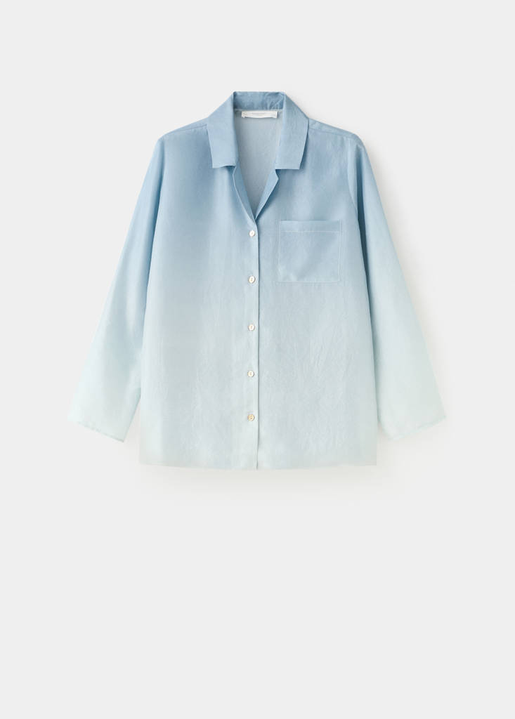 Ombre silk shirt — Blue