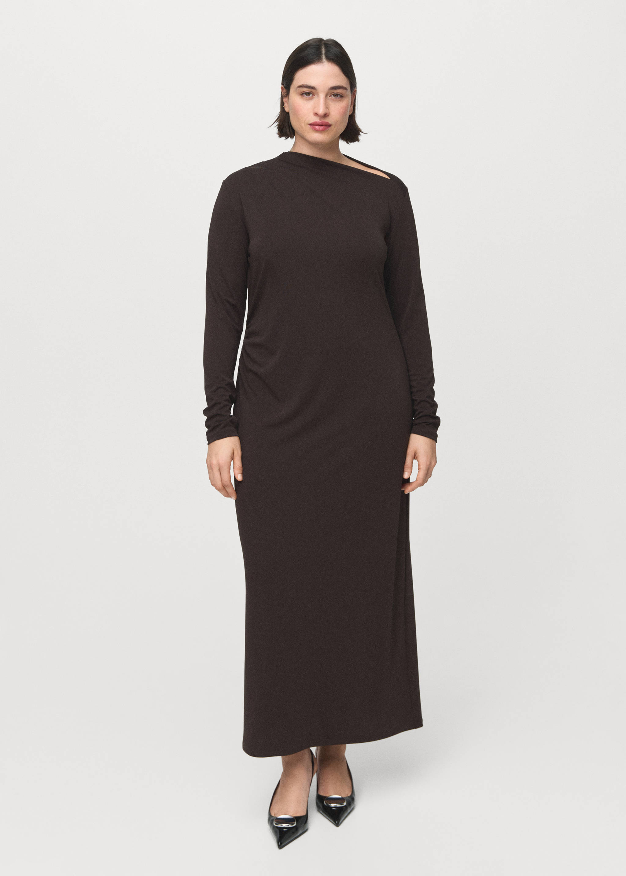 Boat-neck ruched dress - Details of the article 3