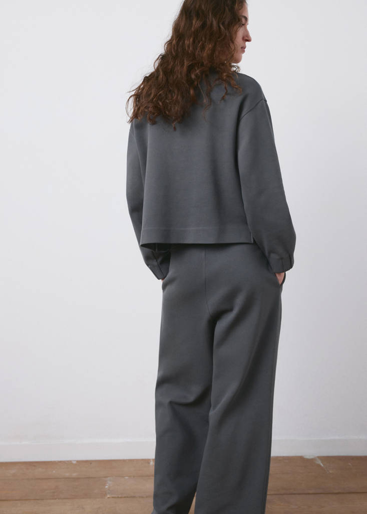 Ruched sleeve sweatshirt — Blue