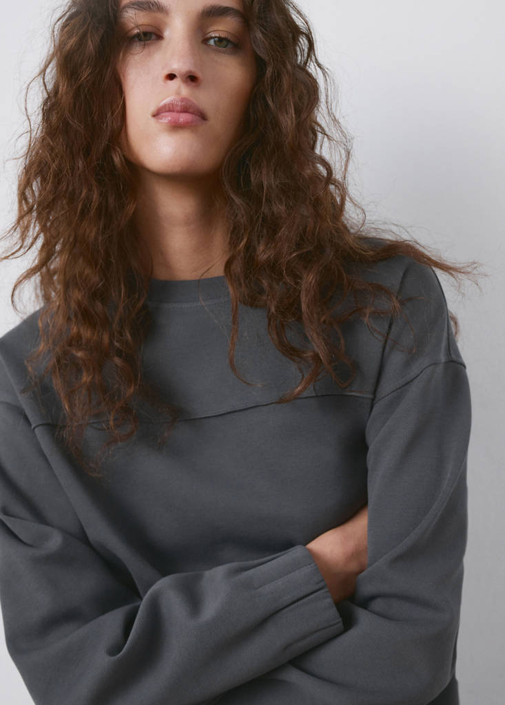 Ruched sleeve sweatshirt — Blue