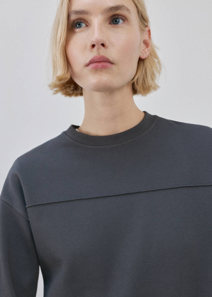 Ruched sleeve sweatshirt — Blue