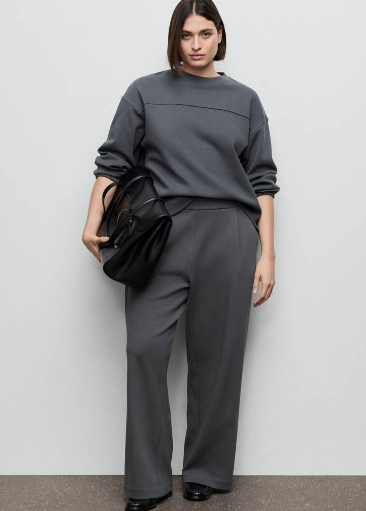 Ruched sleeve sweatshirt — Blue