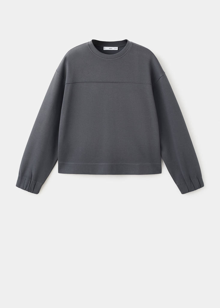 Ruched sleeve sweatshirt — Blue
