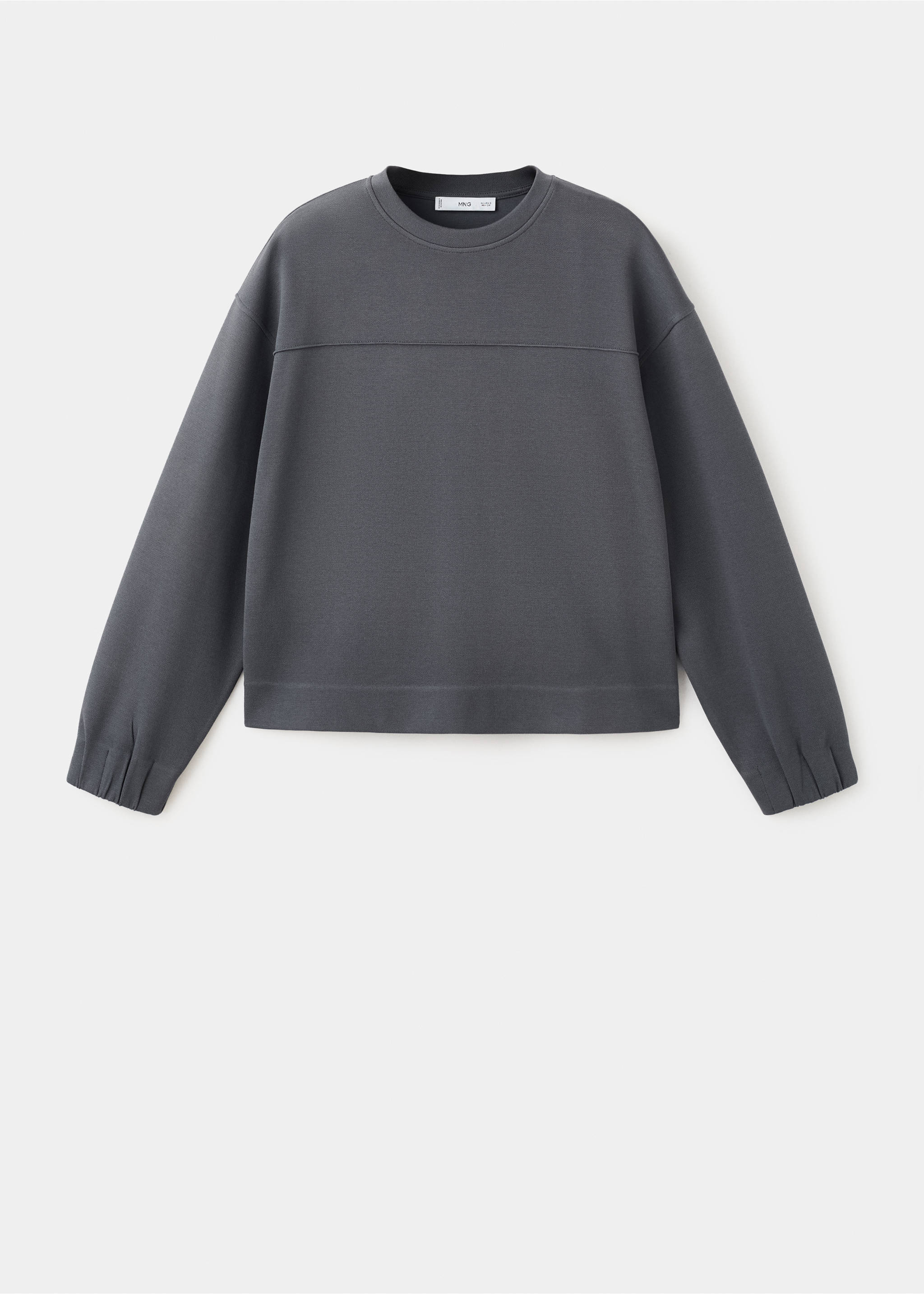 Ruched sleeve sweatshirt - Article without model, Blue. Ref: 27083315-00.