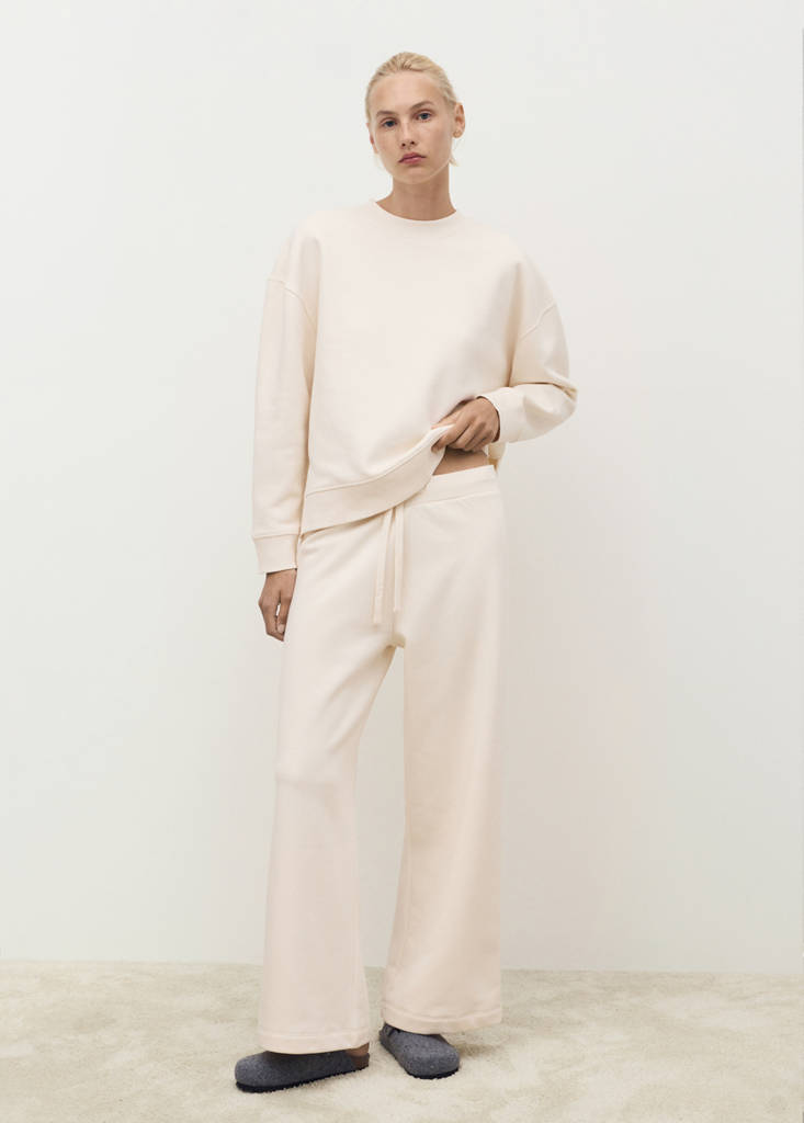 Fluid long cotton trousers — Vanilla