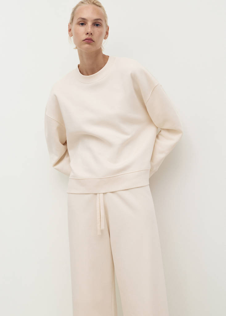 Fluid long cotton trousers — Vanilla