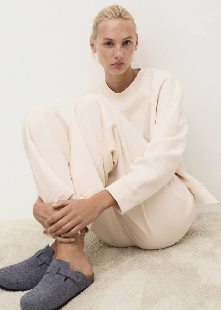 Fluid long cotton trousers — Vanilla