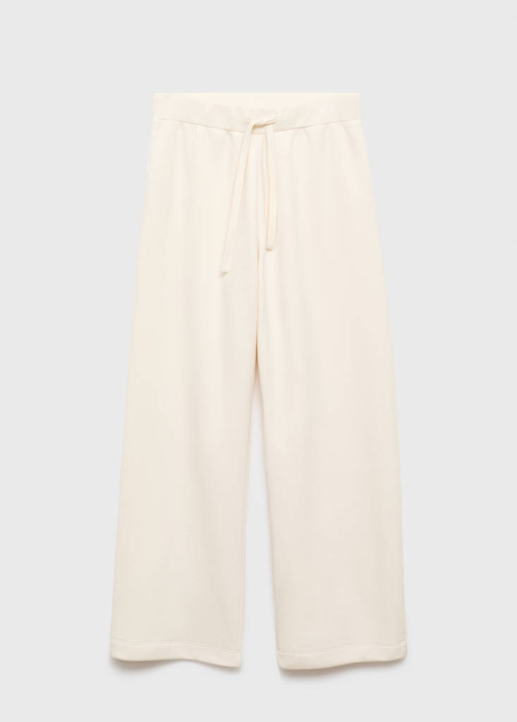 Fluid long cotton trousers — Vanilla